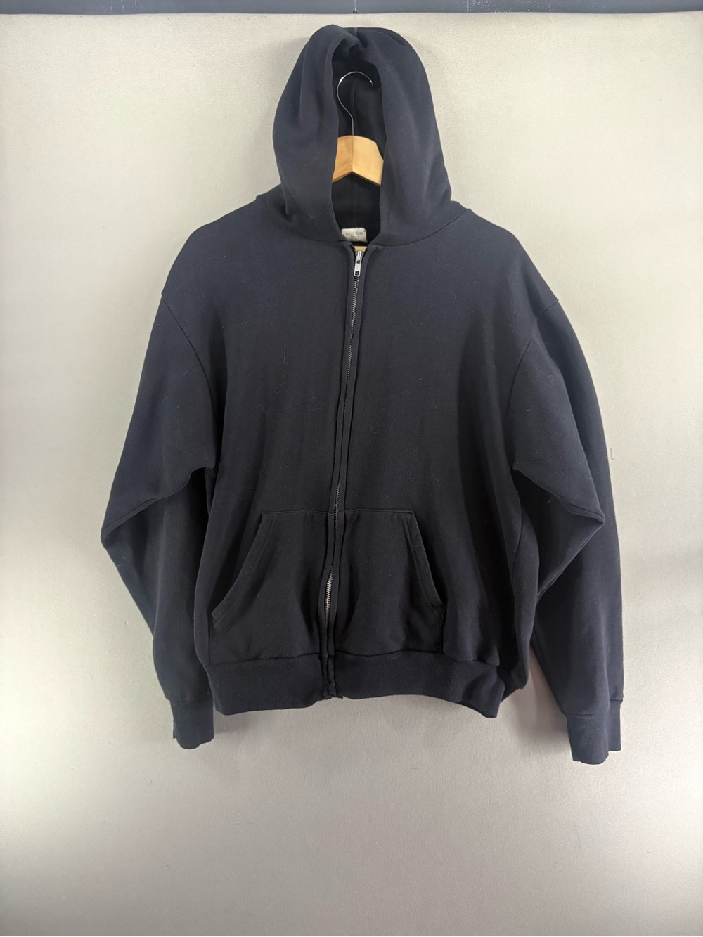 Vintage Unite! Windjammer Made Usa Full Zip Hoodie Large Black Retro